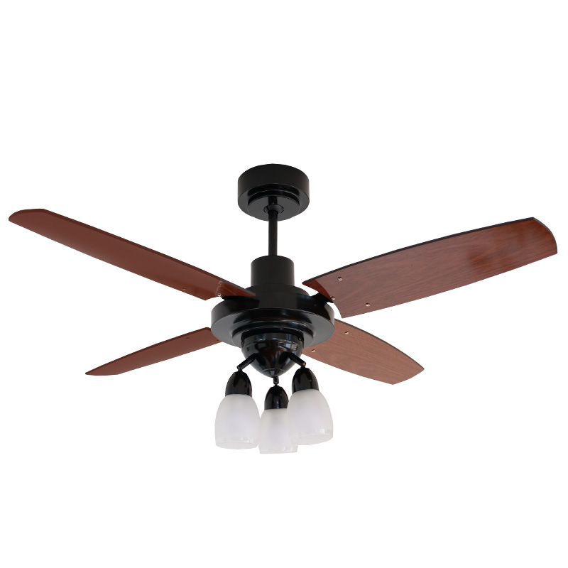 Ventilador De Techo Barcelona Negro Con Spot Design Y Palas Reversibles