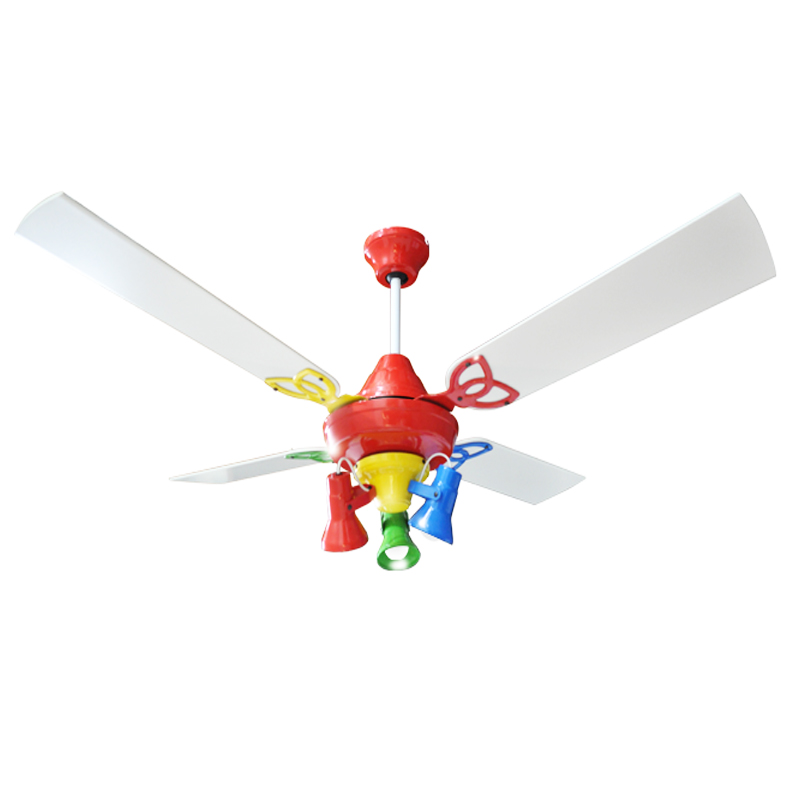 Ventilador De Techo Premium Multicolor Con Spot Ruka y Palas laqueadas