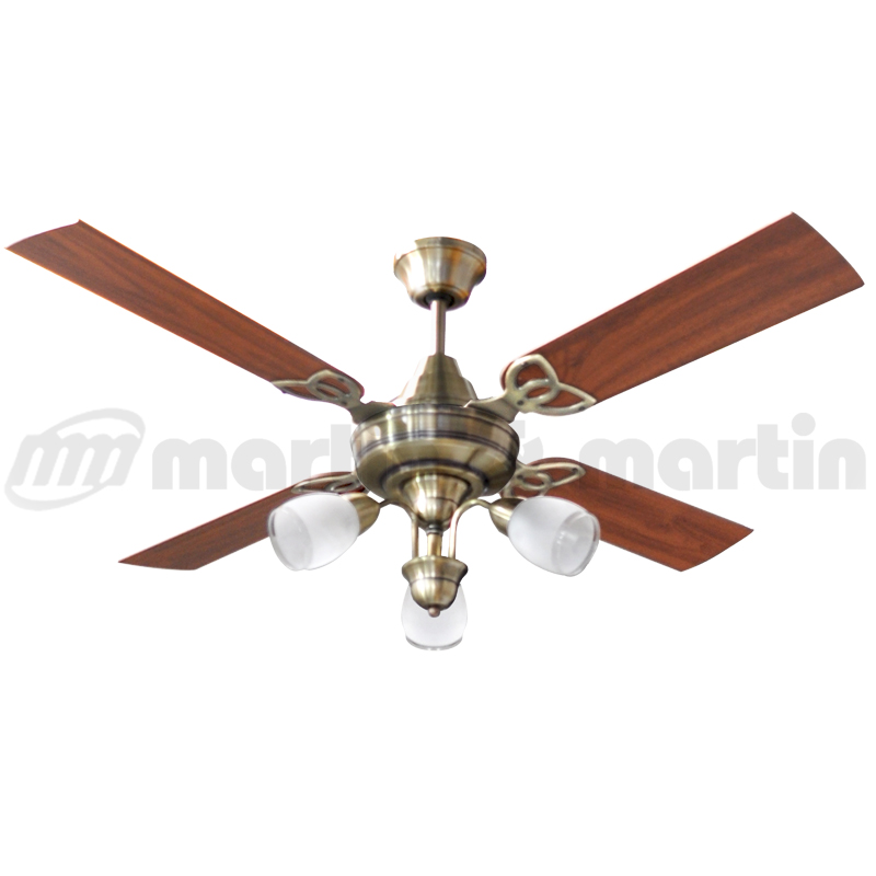 Ventilador Ocean Antique Con Luz Araña X3 Pala Cedro/Roble | Martin
