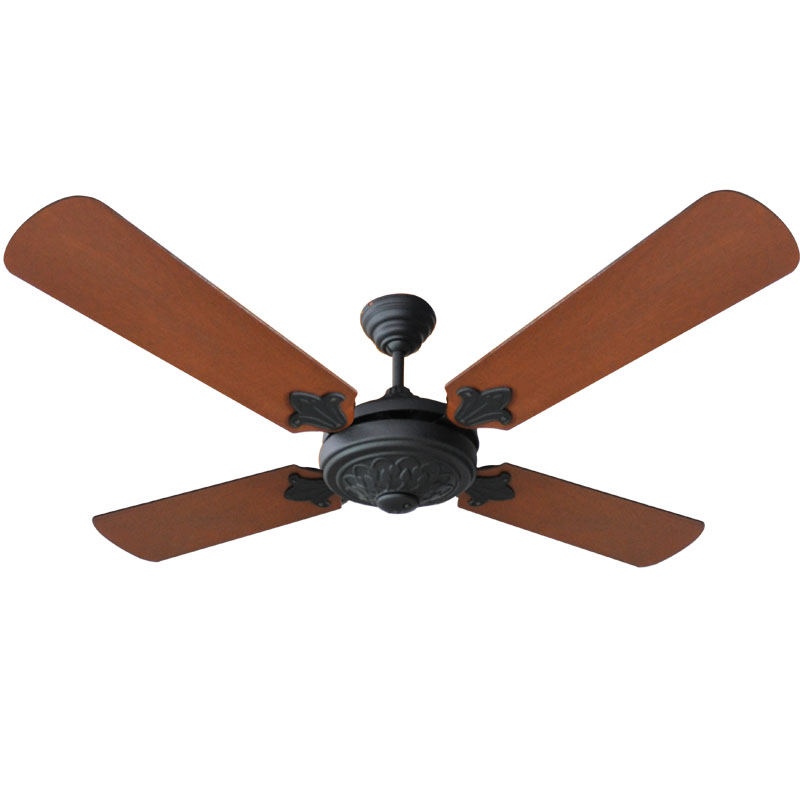 Ventilador de Techo Laurence Negro con Palas Reversibles tono Caoba y