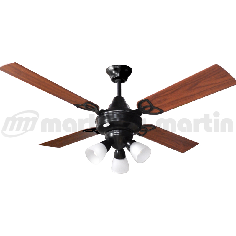 Ventilador de Techo Ocean Negro Con Spot Bombee y Palas Reversibles