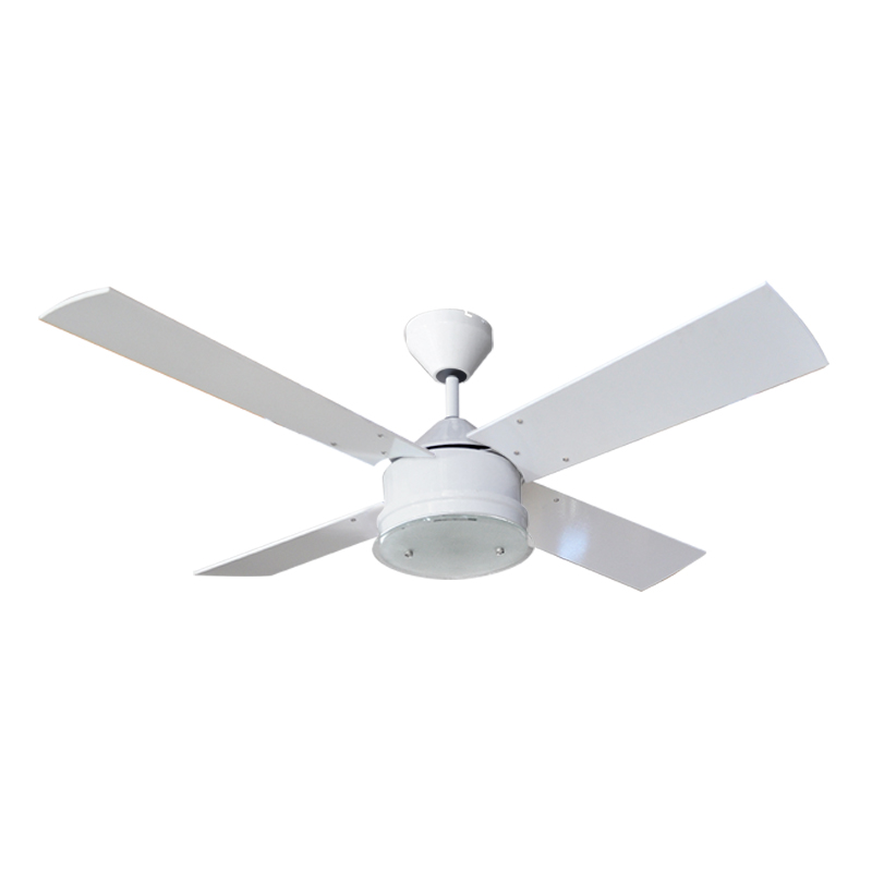 Ventilador De Techo Cosmos Blanco Con Y Palas de Madera Laqueadas