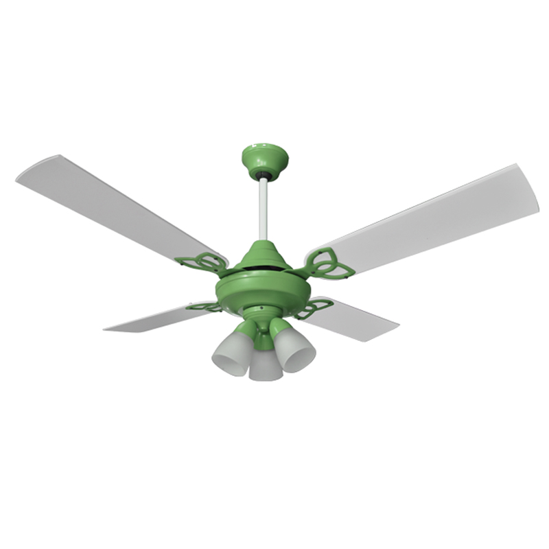 Ventilador De Techo Premium Verde Pastel Con Araña Basic y Palas