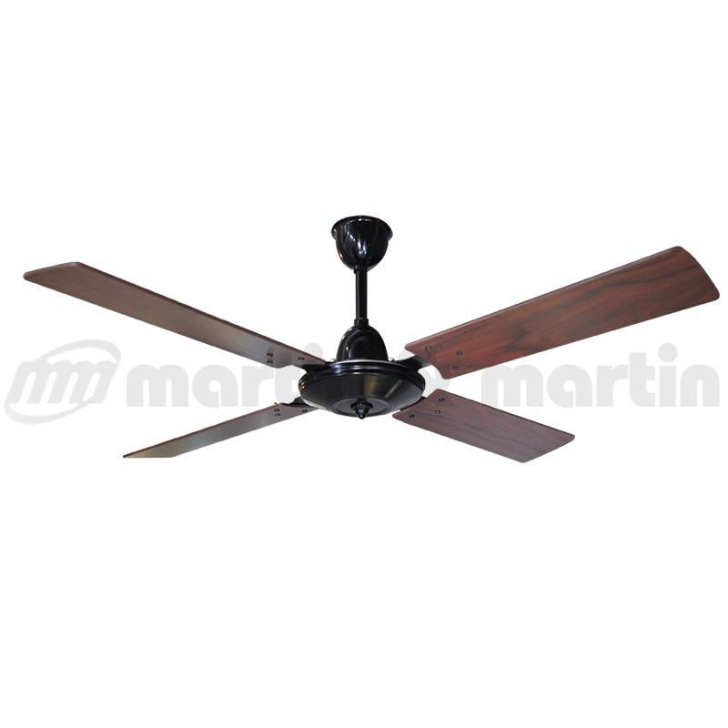 Ventilador De Techo Caribe Negro con Palas Reversibles Tono Cedro y