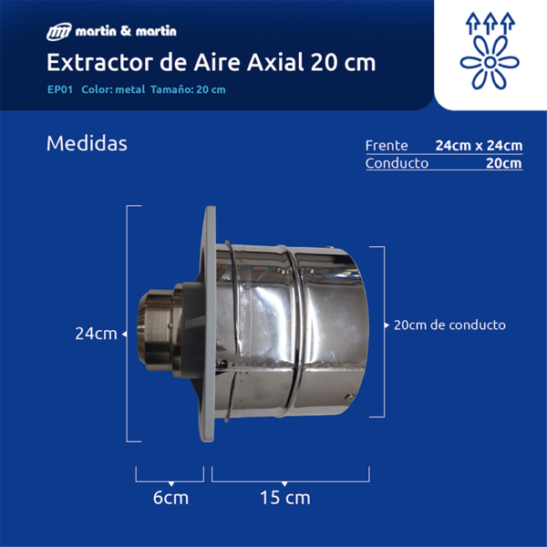 Extractor De Aire Axial De 20 Cm | Martin & Martin